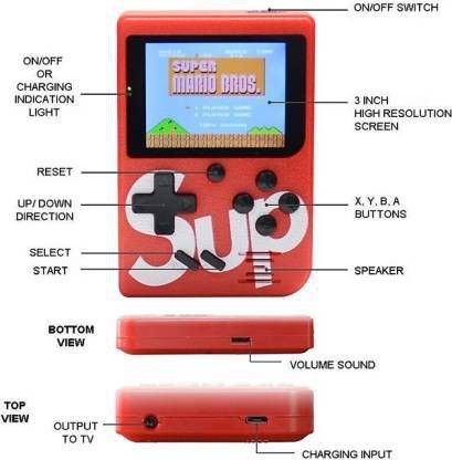 BSVR Newly 400 Games Super Mario 09 Gaming Console Portable and Best For Kids Game 8 GB with Super Mario, DR Mario, Mario, Contra, Turtles, Tank, Total 400 Games-picture-28
