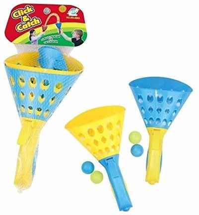 galactic Click and Catch Pop and Catch Gun and Catching Basket for Children and Adults Pop and Catch Launcher Basket Twin Ball Game Indoor Outdoor Toy Set(Assorted Color) image 1
