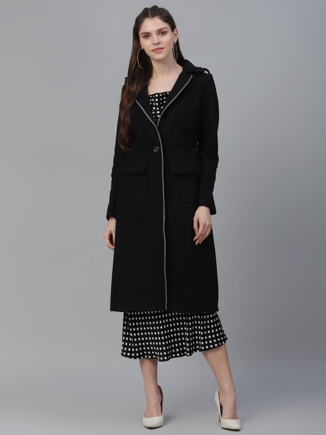 Wool Solid Coat For Women-image-28
