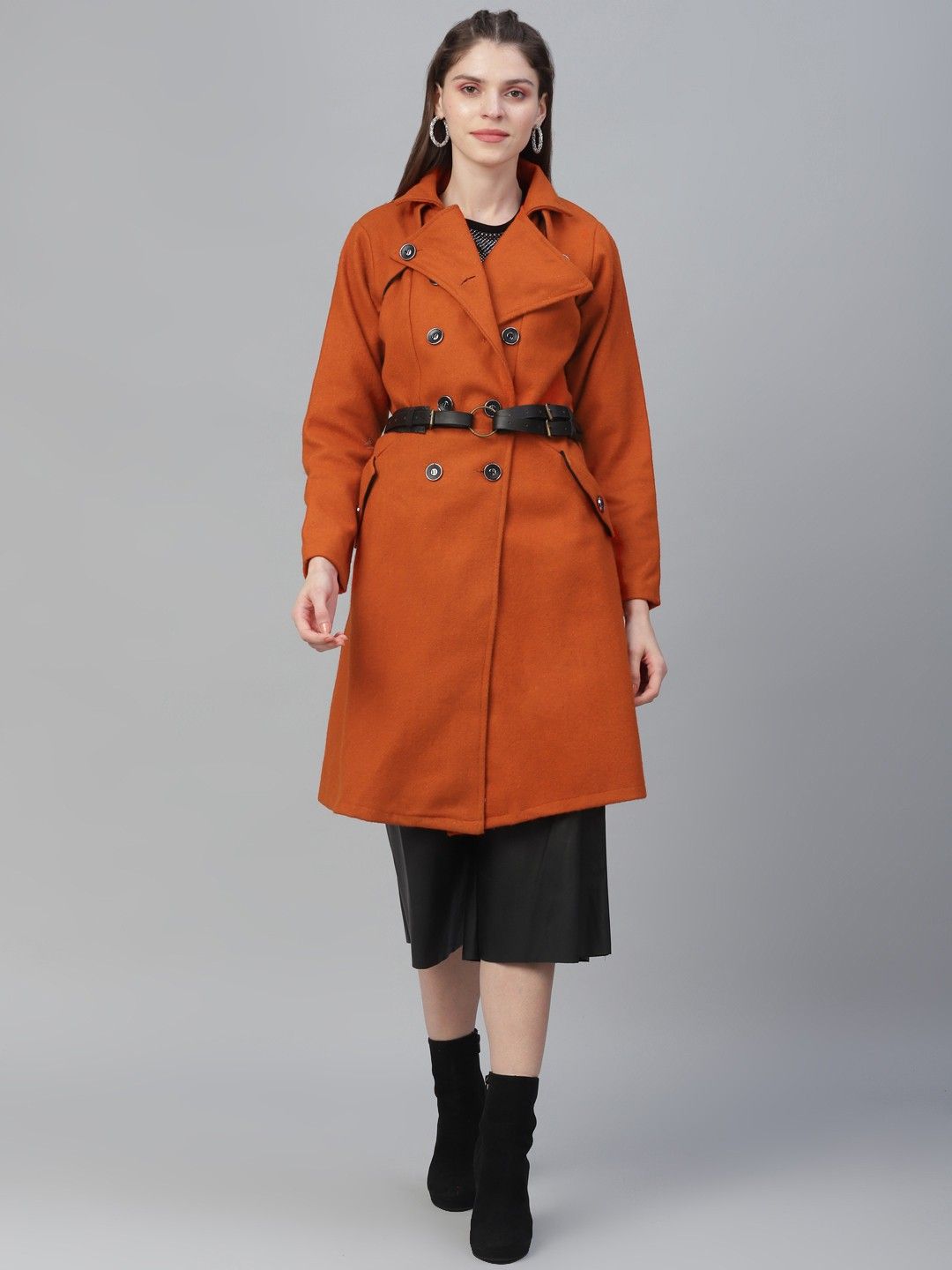 athena Wool Solid Coat For Women-picture-10