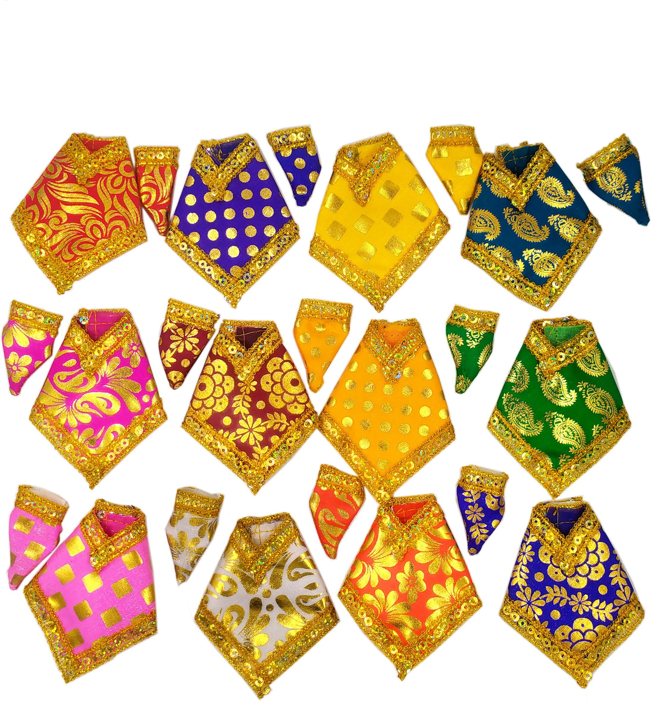 Shirdi Sai Baba statue dress/ idol vastra /shawl cloth poshakh for 3.5 inches (zero no. idol) (pack of 12 dresses) Dress-image-27