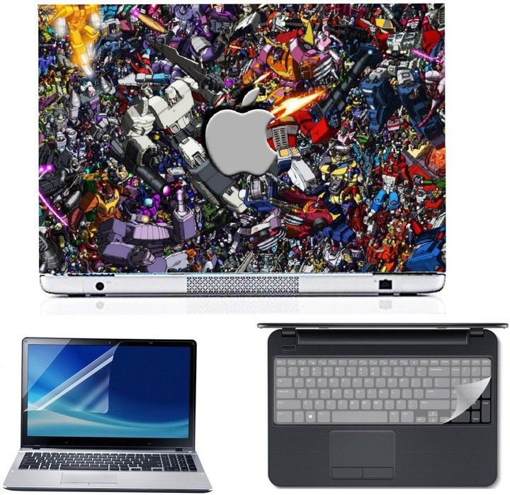 SDM cartoon collage apple ultra hd printed 3d laptop skin sticker with screen Guard , key guard Combo Set-picture-17