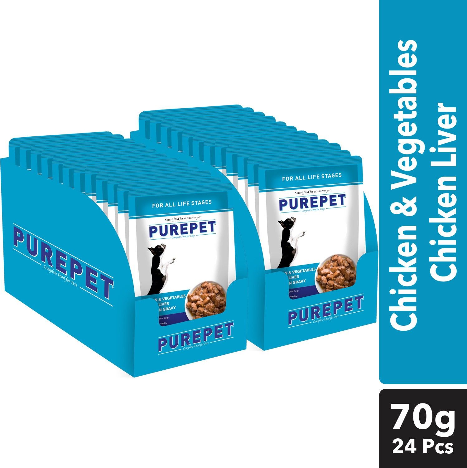 purepet Chunks in gravy(For all life stages) - Real Chicken and Vegetable 1.68 kg (24x0.07 kg) Wet Adult Dog Food-picture-37