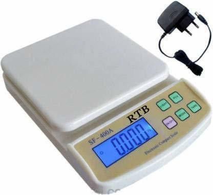 RTB Electronic Kitchen Digital Weighing Scale 10 Kg, Weight Machines for Kitchen, Weight Machine, Weight Scale Kitchen, Kitchen Weight Machine DigitaL(SF400a With Adaptor (WITH ADAPTOR) Weighing Scale