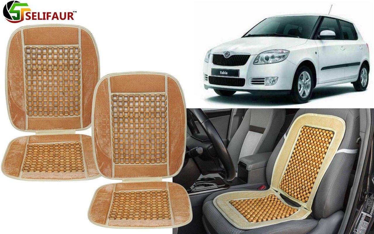 Velvet, Wooden Bead Seating Pad For Skoda Fabia-image-13