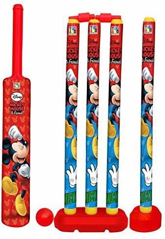 Mickey mouse 4 Wicket Cricket Set with one Ball / Outdoor Bat Ball Set for Kids 10 Years Old-image-3