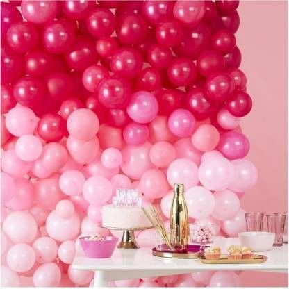 Solid 100 piece Latex Balloon, Pink White Red Balloon(pack of 100) Balloon-image-41