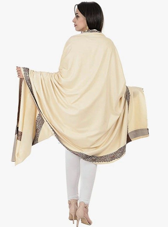 Zaria Fabs Polyester Solid, Printed Men, Women Shawl-image-1