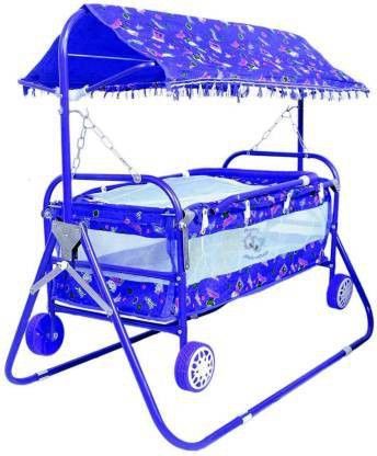 Baby Blue Cotting Cradle Cot Cum Stroller Blue_Cradle_005 Bassinet Stroller-image-46