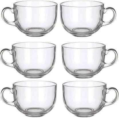 Pack of 6 Glass otak Transparent Glass Tea Coffee Round Shape cup - 100 ml app. (Pack of 6 )-image-49