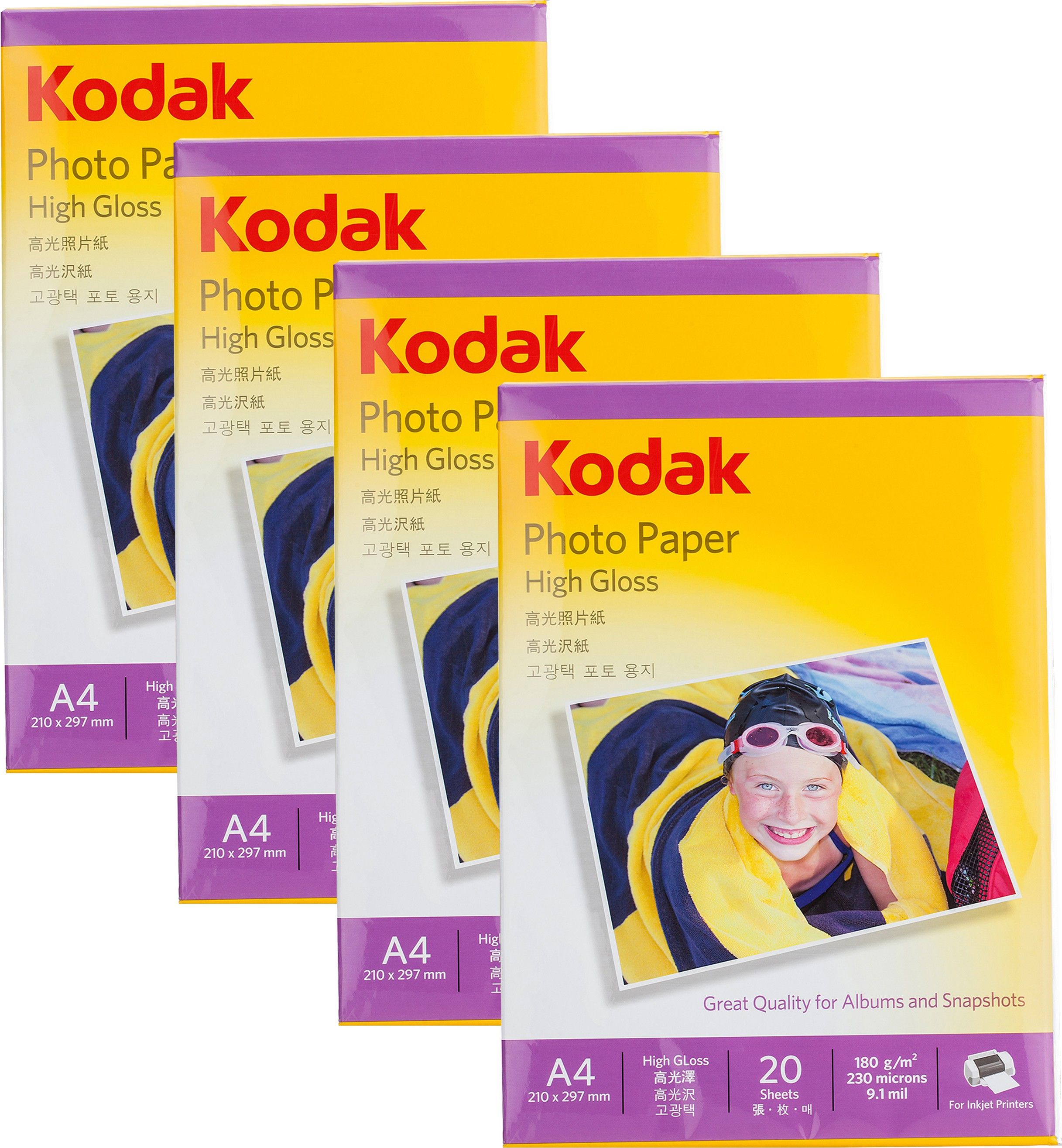 kodak Photo Paper A4 (210x297mm) 180 GSM High Glossy Water Resistant Instant Dry For All Inkjet Printers 80 sheets Unruled A4 180 gsm Photo Paper-picture-30