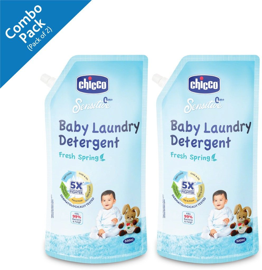 chicco Laundry Detergent Fresh Spring 500 ml (Pack of 2) Fresh Liquid Detergent-picture-28