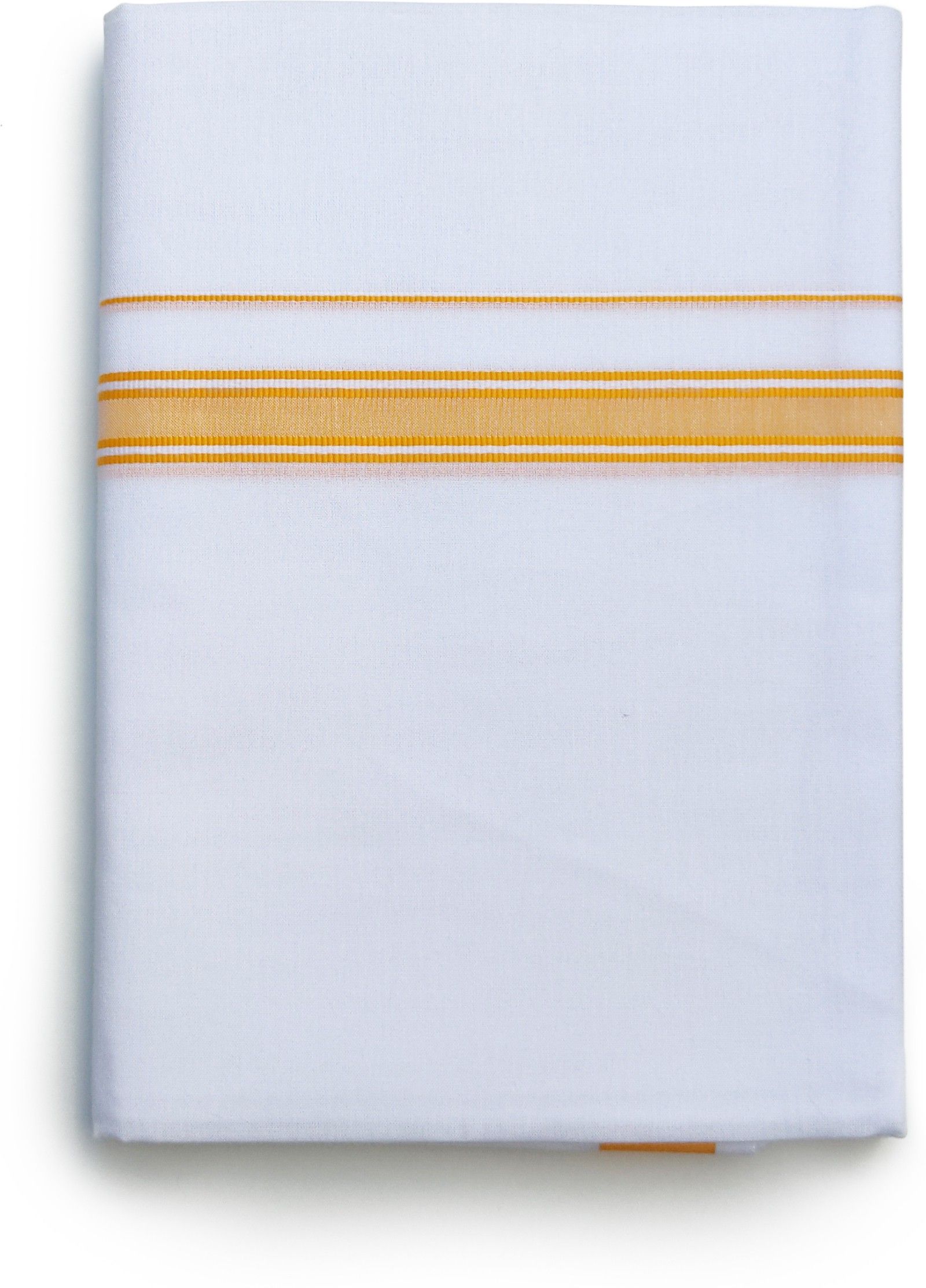 Chithra Fabrics 100% Pure Cotton Traditional 1'Inch Yellow Bordered (8013) 2.00'Meter Solid Men Dhoti-picture-11