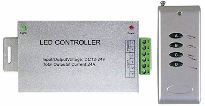 Aluminum Shell 4keys RF LED Pixel Light RGB Controller DC12-24V RGB Controller Wireless RF Remote Controller 4 Keys for 3528/5050 RGB LED Strip Light 24 A Step Dimmer