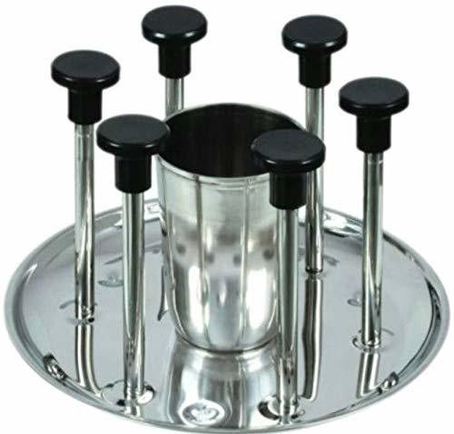 Kitchenware Glass and Spoon Organiser Super for 6 Glasses and Cutlery Glass Stand Made of Stainless Steel (Black Colur) Steel, Plastic Glass Holder-image-5