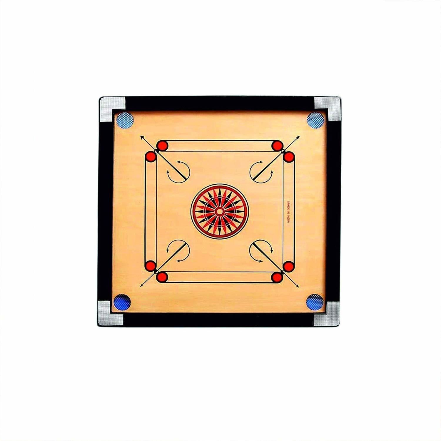 Matte Finish Round Pocket Carrom Board with Coins Striker Powder (20 x 20 Inch) 5 cm Carrom Board-image-29