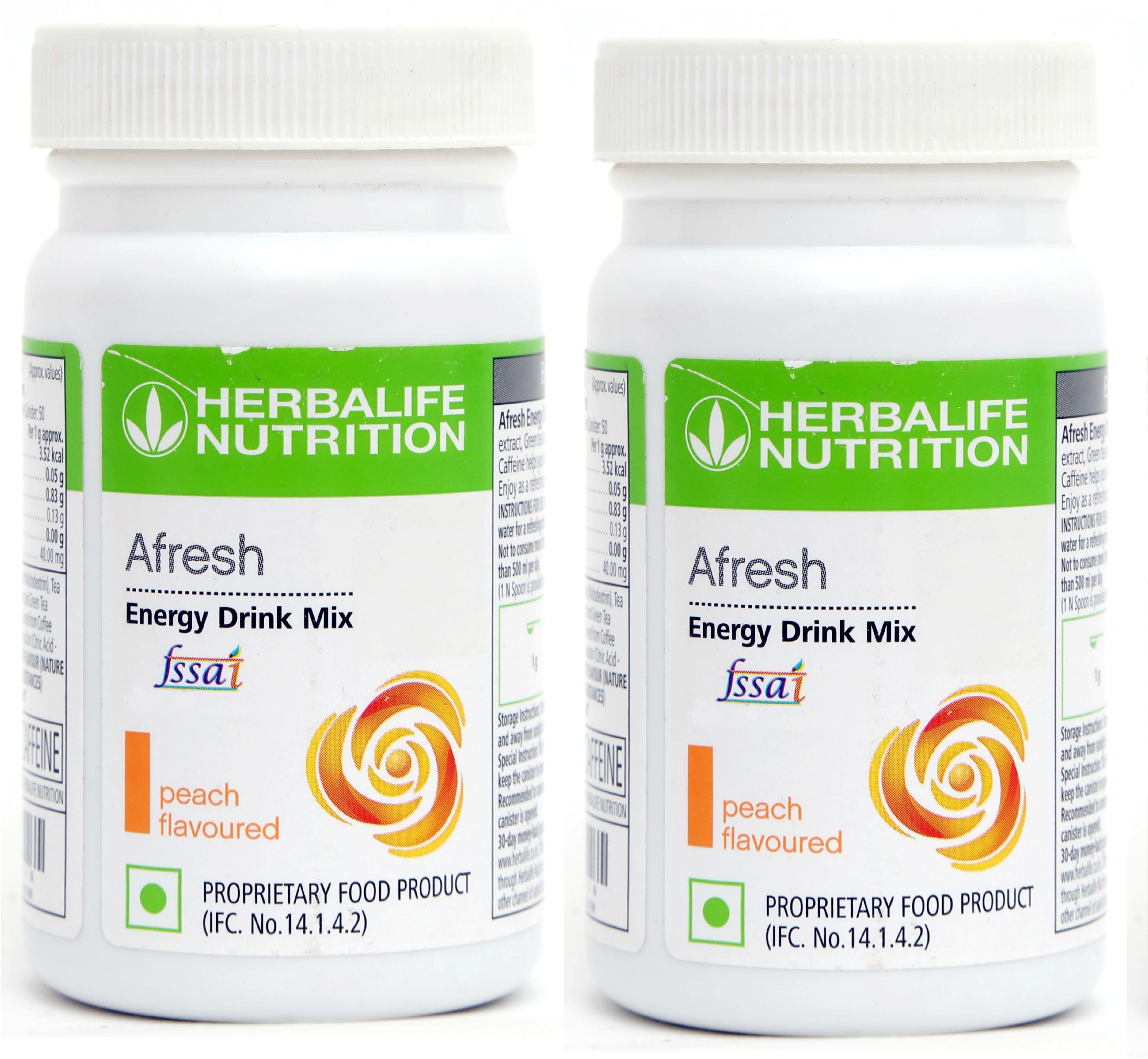 herbalife Afresh Energy Drink Mix - Peach Flavor Combo Pack Of 2 Energy Drink-picture-26