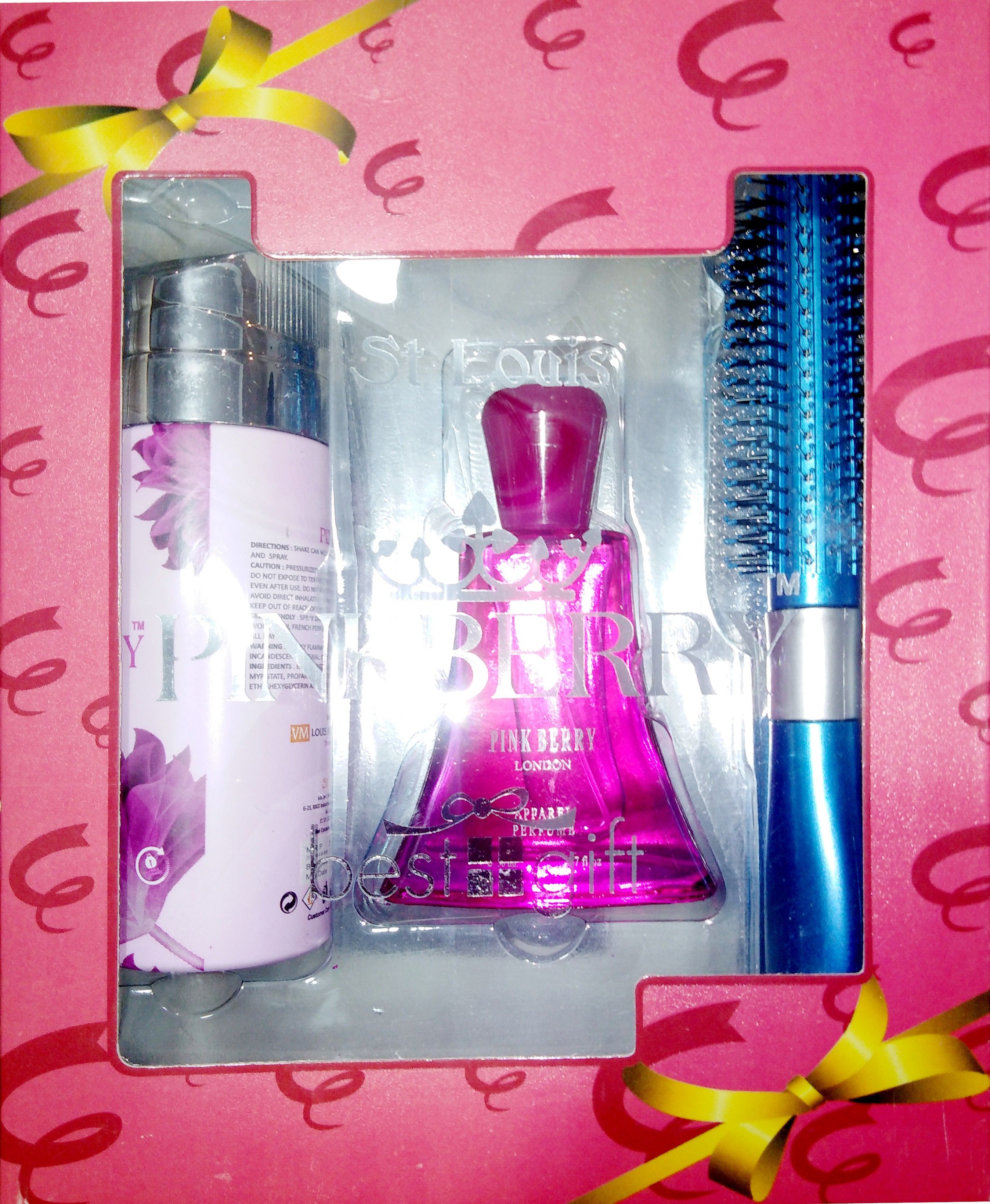 st. louis Pinkberry Gift Pack of perfume & deodorant and hair comb-picture-24