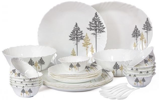 cello Pack of 33 Opalware Imperial Golden Pine 33 Pcs Dinner Set-picture-23