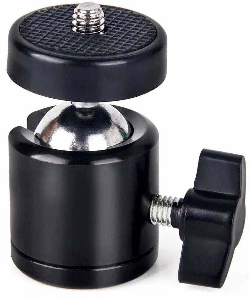 KAMRON Hot Shoe Mount Adapter 360 Degree Swivel Mini Ball Head 1/4 Tripod Screw Head for Cameras, Camcorders, Smart Phone, Gro, LED Video Light, Ring Light, Microphone Flash Shoe Adapter
