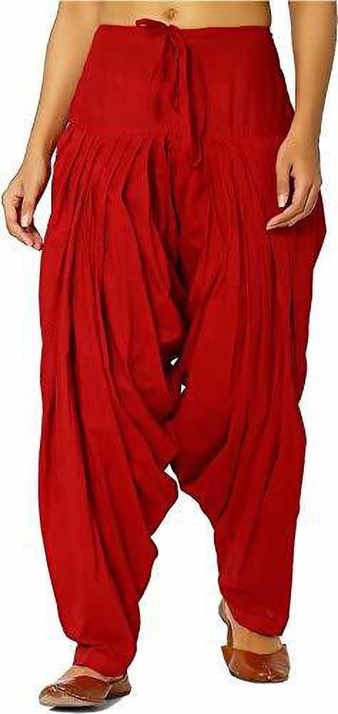 prabha creations Pure Cotton Solid Women ["Red"] Salwar-picture-14