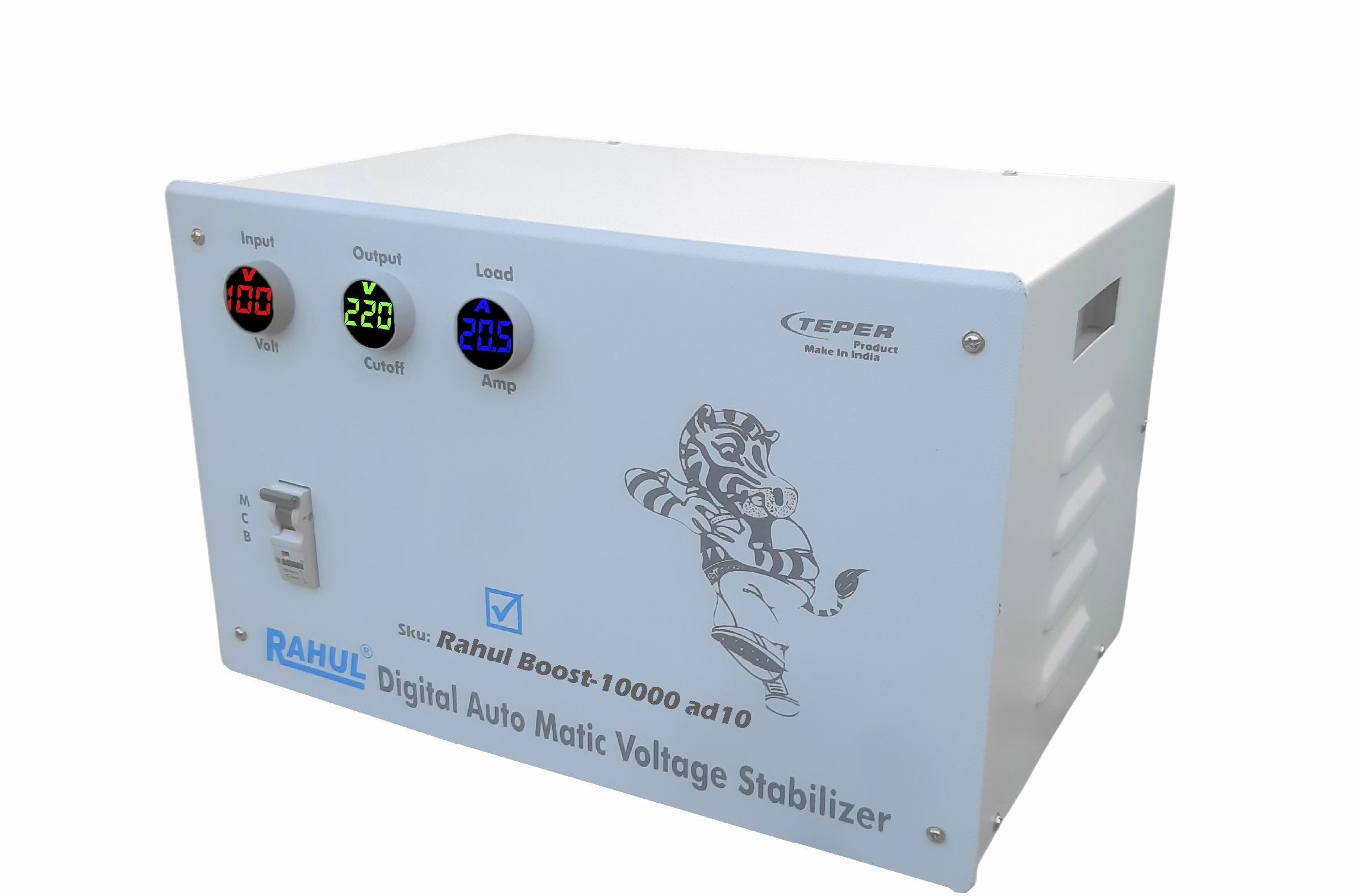 Boost-10000 ad10 Kva/40 Amp,5 ,Input 100-280 Volt,Use a Maximum of 40 Amp Load,With 3 Metar Input,Output+Load Metar With Over Load MCB,Mainline Automatic Digital Voltage Stabilizer Digital Automatic Voltage Stabilizer-image-14