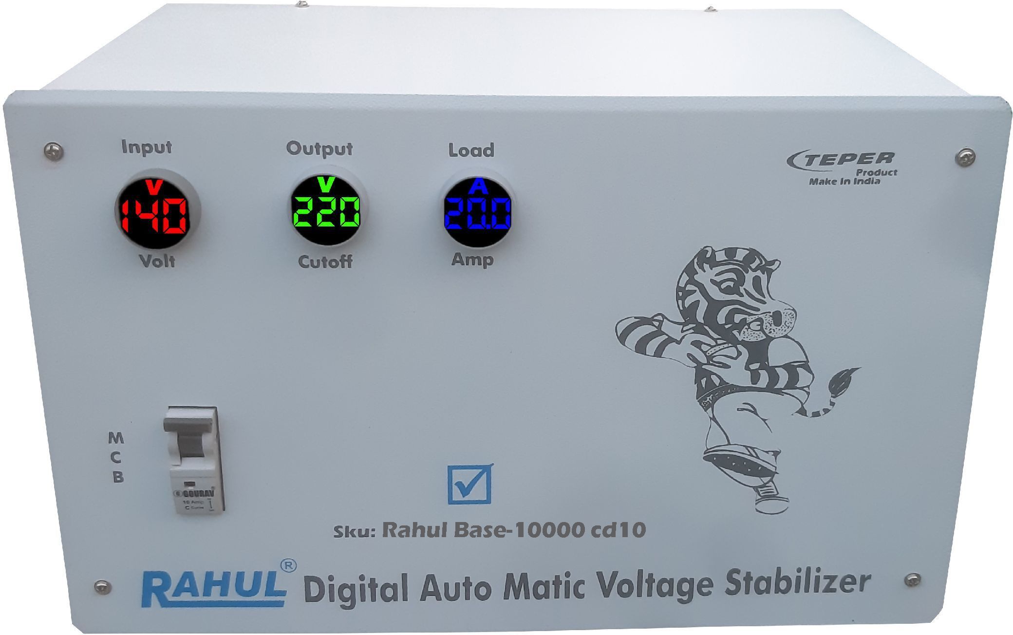 Base-10000 cd10 Kva/40 Amp,3 Booster,Input 140-280 Volt,Use a Maximum of 40 Amp Load,With 3 Metar Input,Output+Load Metar With Over Load MCB,Mainline Automatic Digital Copper Voltage Stabilizer Digital Automatic Voltage Stabilizer-image-16