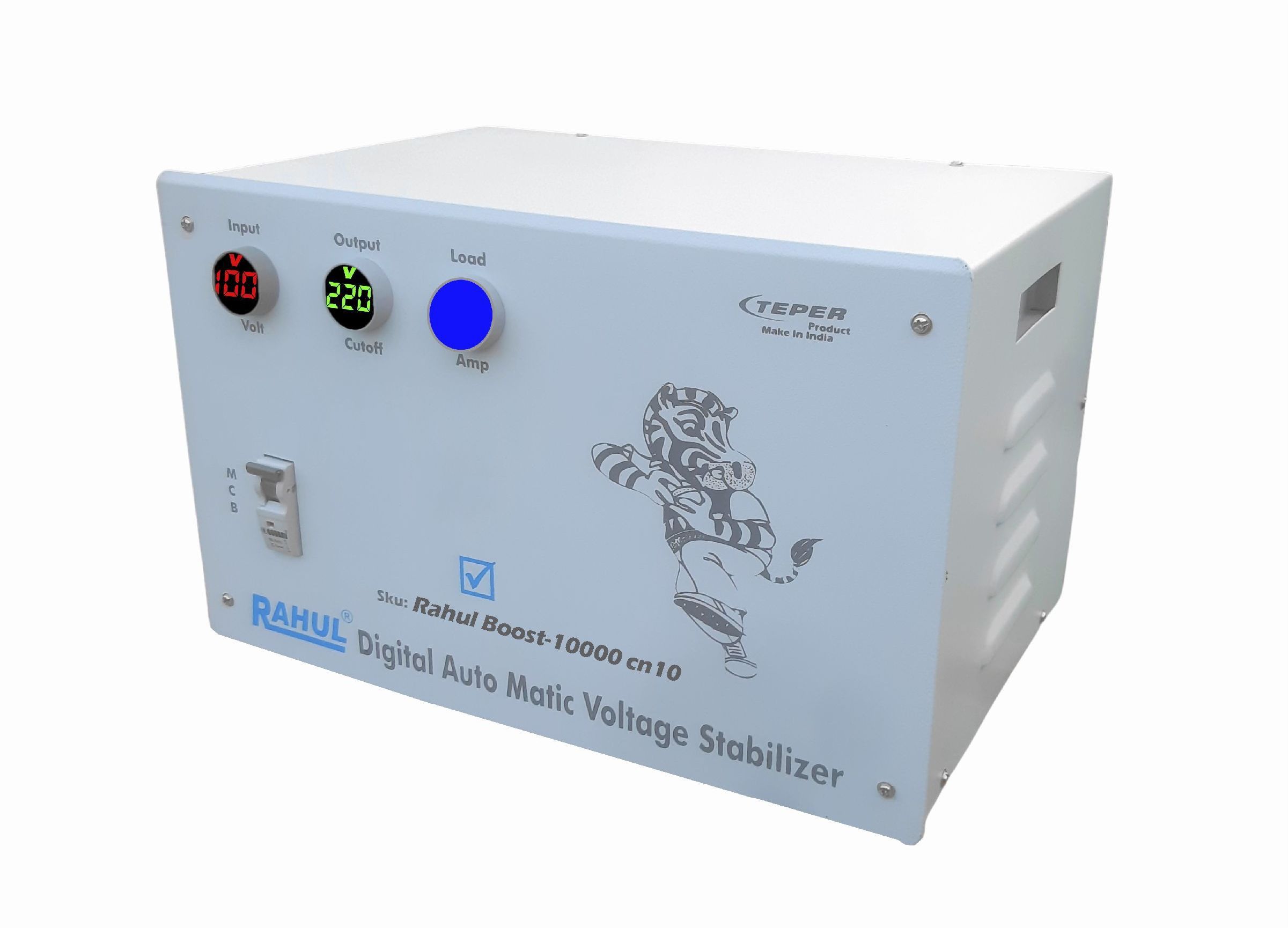 Boost-10000 cn10 Kva/40 Amp,5 ,Input 100-280 Volt,Use a Maximum of 40 Amp Load,With 2+1 Metar Input,Output+Load Indicator With Over Load MCB,Mainline Automatic Copper Voltage Stabilizer Automatic Voltage Stabilizer-image-8