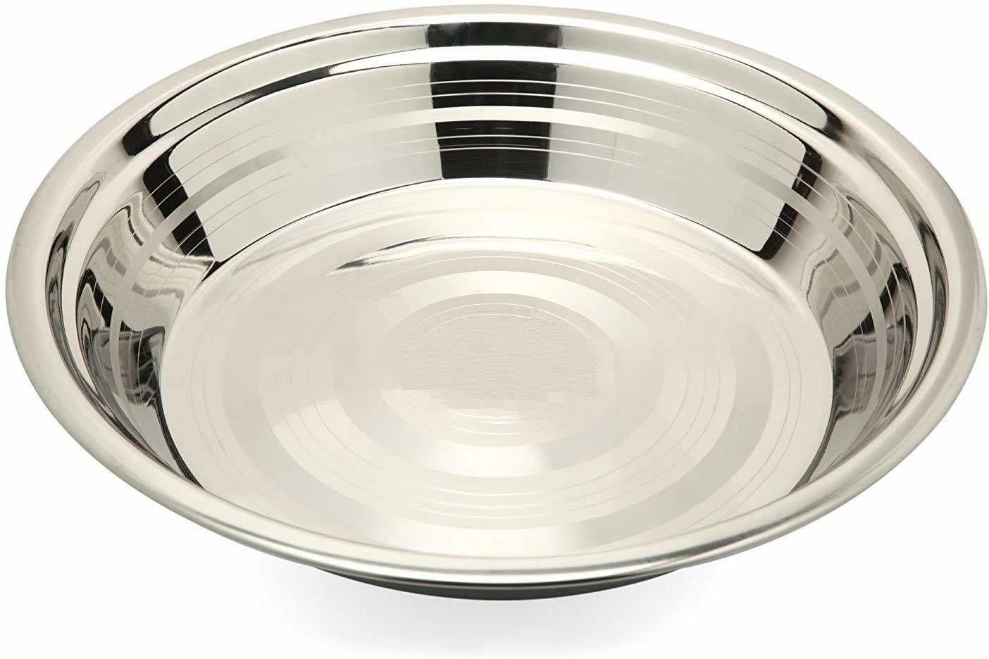 Stainless Steel Heavy Atta Parat with Mirror Finish 32 cm Tray-image-30
