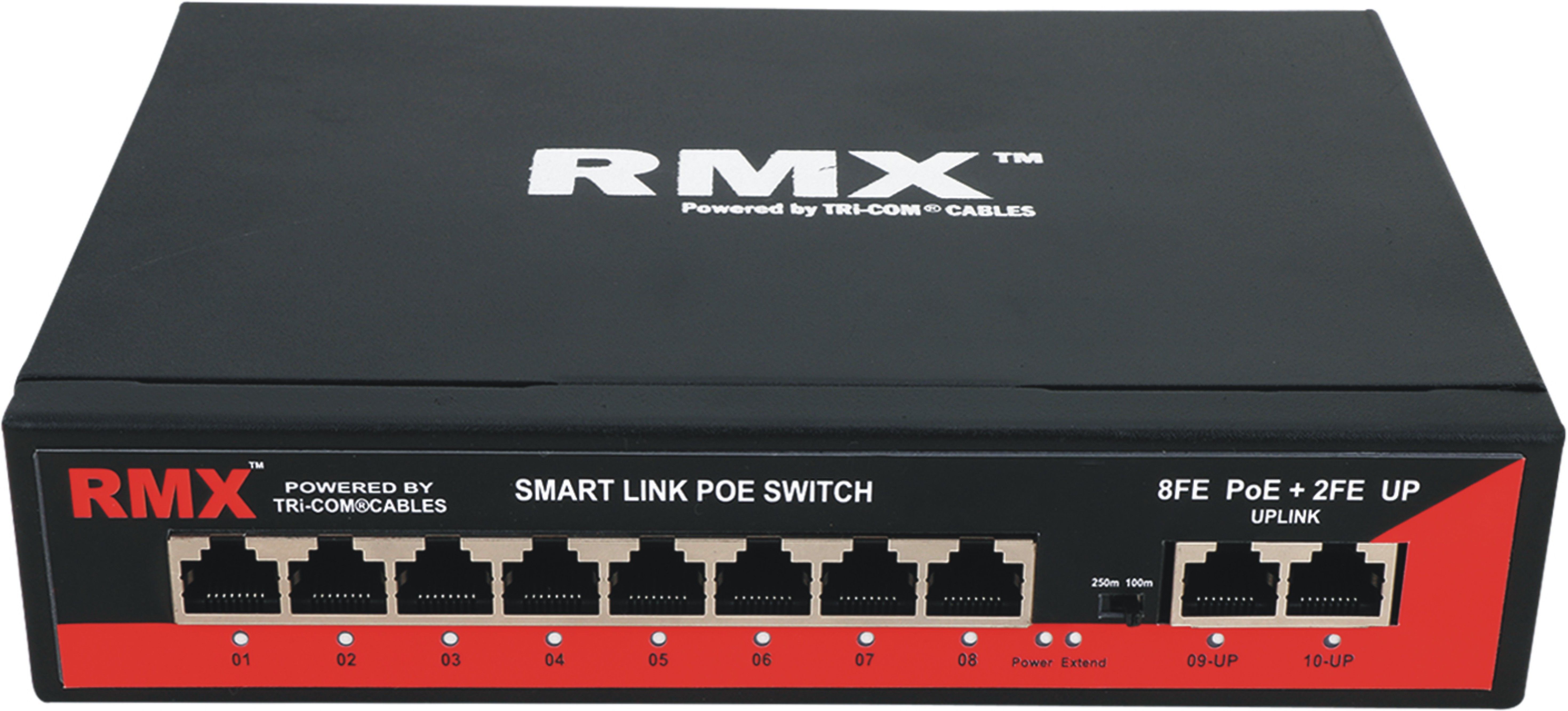 RMX HCI® 8-Port Fast Ethernet PoE Switch Support 10/100M with 2-Port FE Network Uplink Port 802.3af/at Built-in DC48V Power Supply 820ft 250m Data Transmission (8 Port PoE Switch) WiFi Range Extender 2.4 GHz 10100 Mbps Wifi Speed Tri Band Internal Antenna Ethernet (Cable Broadband)-image-49