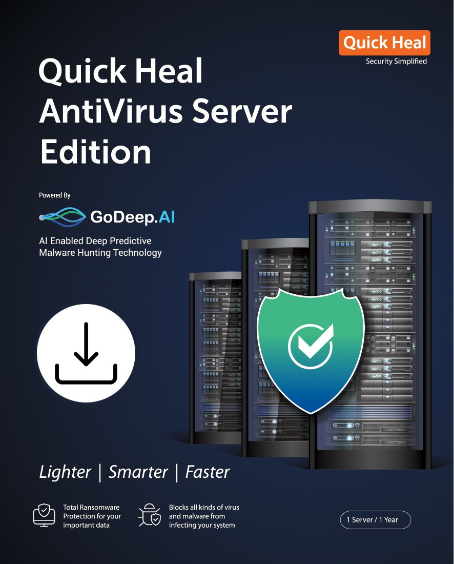 QUICK HEAL Server Edition 1 PC PC 1 Year Anti-virus (Email Delivery - No CD) image 1