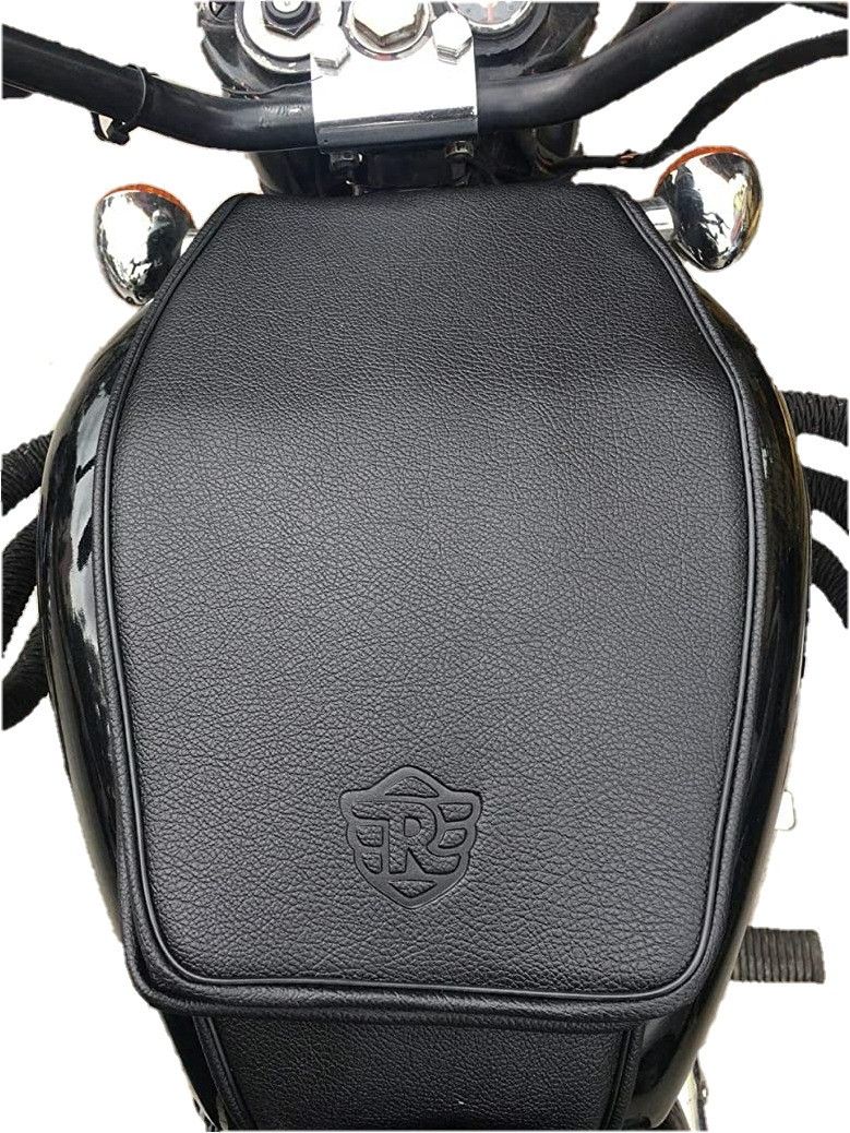 trendz rexine work FULL TANK COVER (BLACK) Strap, Gas Cap Ring-lock Royal Enfield Classic 350, Classic 500, Classic Desert Storm, Electra Twin Spark, Electra, 350 Twin Spark Bike Tank Cover-picture-15