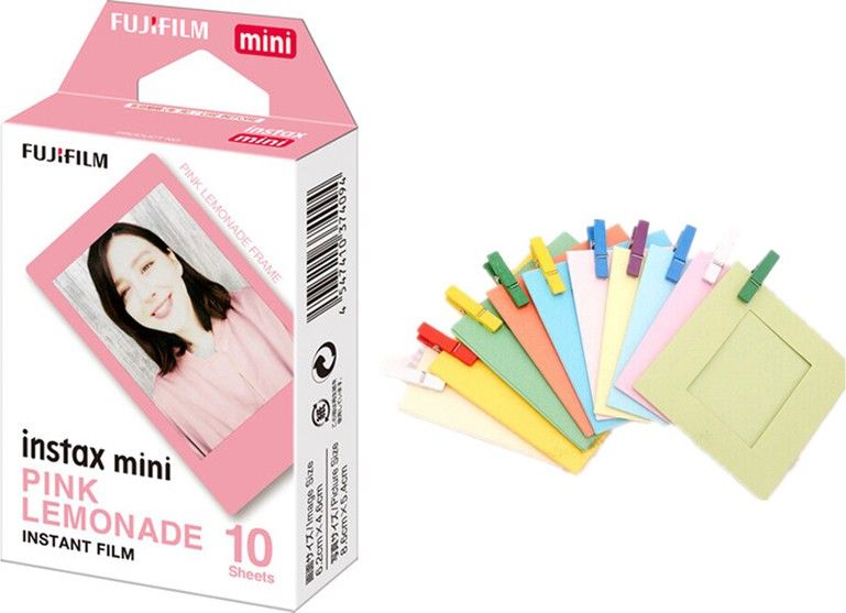 FUJIFILM Instax Mini Pink lemonade Film With Simple Hanging Paper Photo Frame Film Roll-image-15