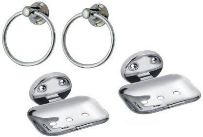 combo of ring and soap dish silver Towel Holder