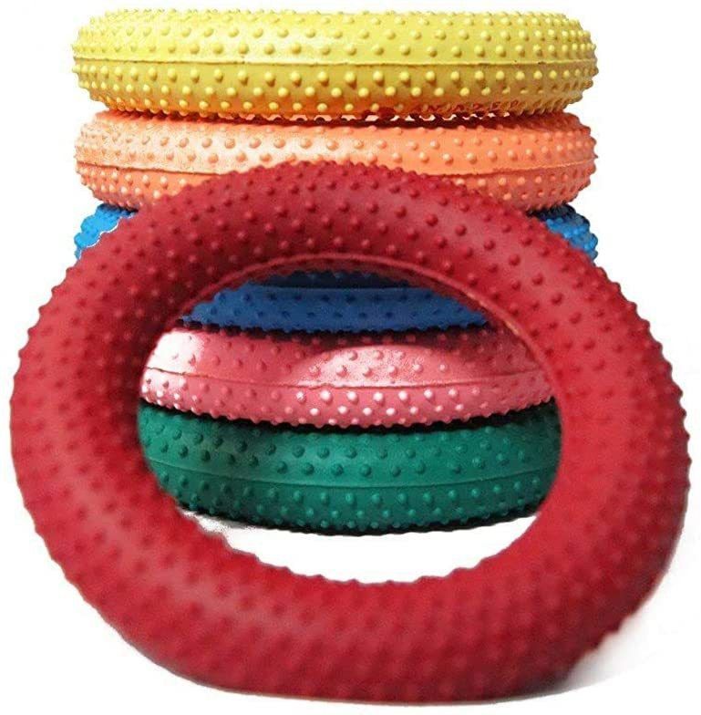 rubber Dotted griper ring multicolour pack of 6 Rubber Tennikoit Ring-image-45