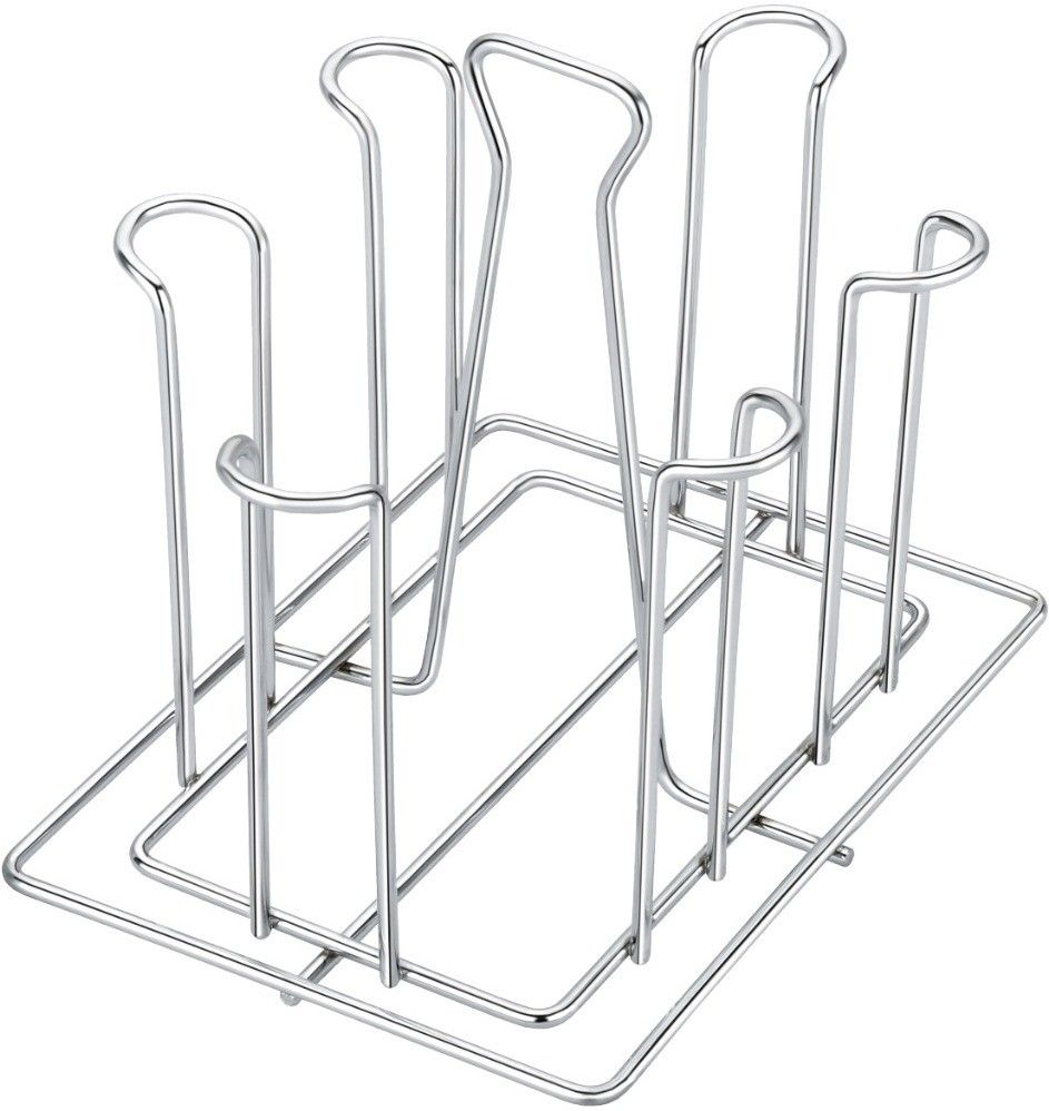 Stainless Steel Regular Glass Stand/Tumbler Holder/Glass Holder for Kitchen/Dining Table (Nickel Chrome) ,Regular Stainless Steel Glass Holder Steel Glass Holder