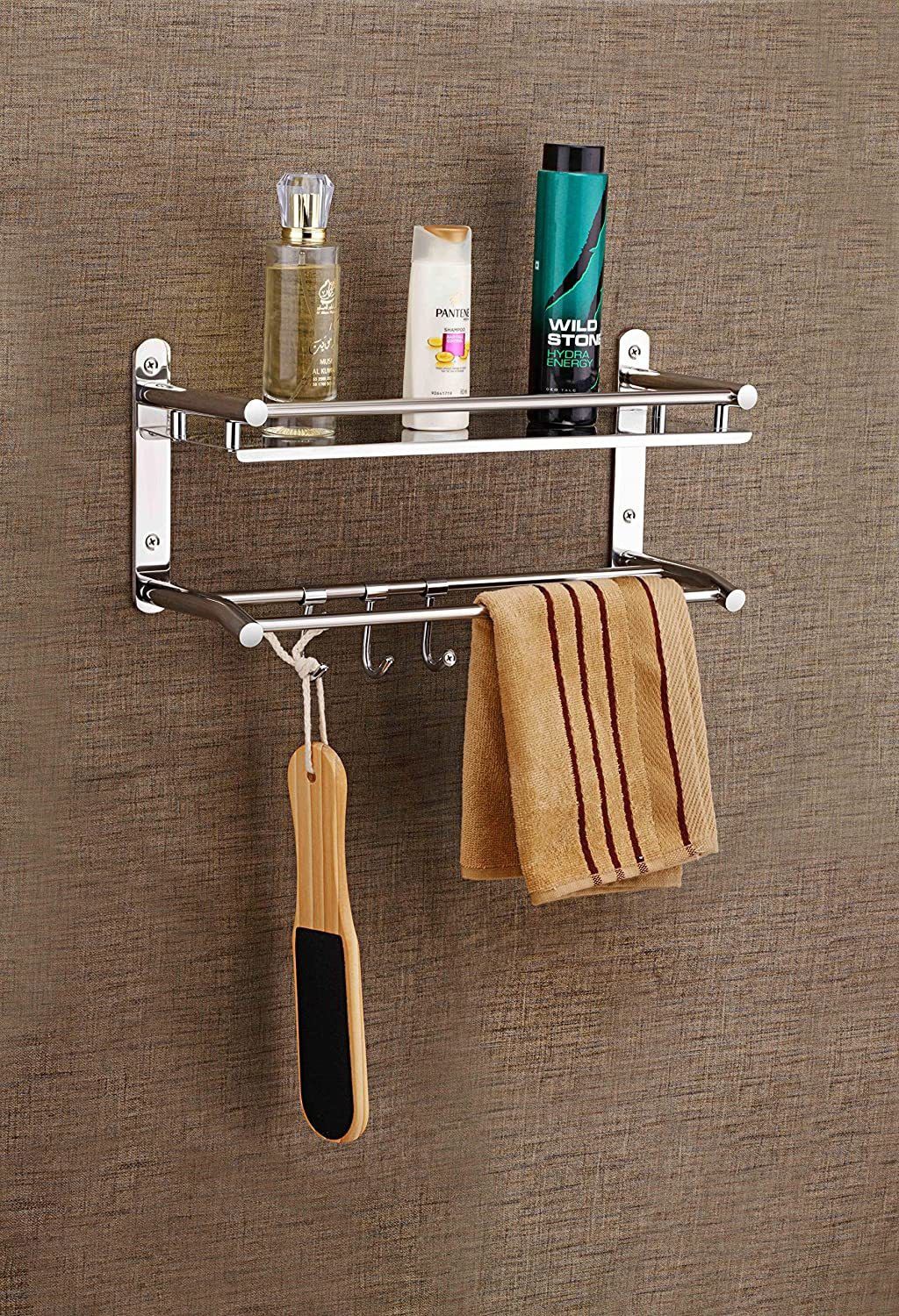 Premium Bathroom Accessories Stainless Steel and Folding Towel Rack/Towel Hanger/Towel Stand/Holder/Towel rack Silver Towel Holder-image-17
