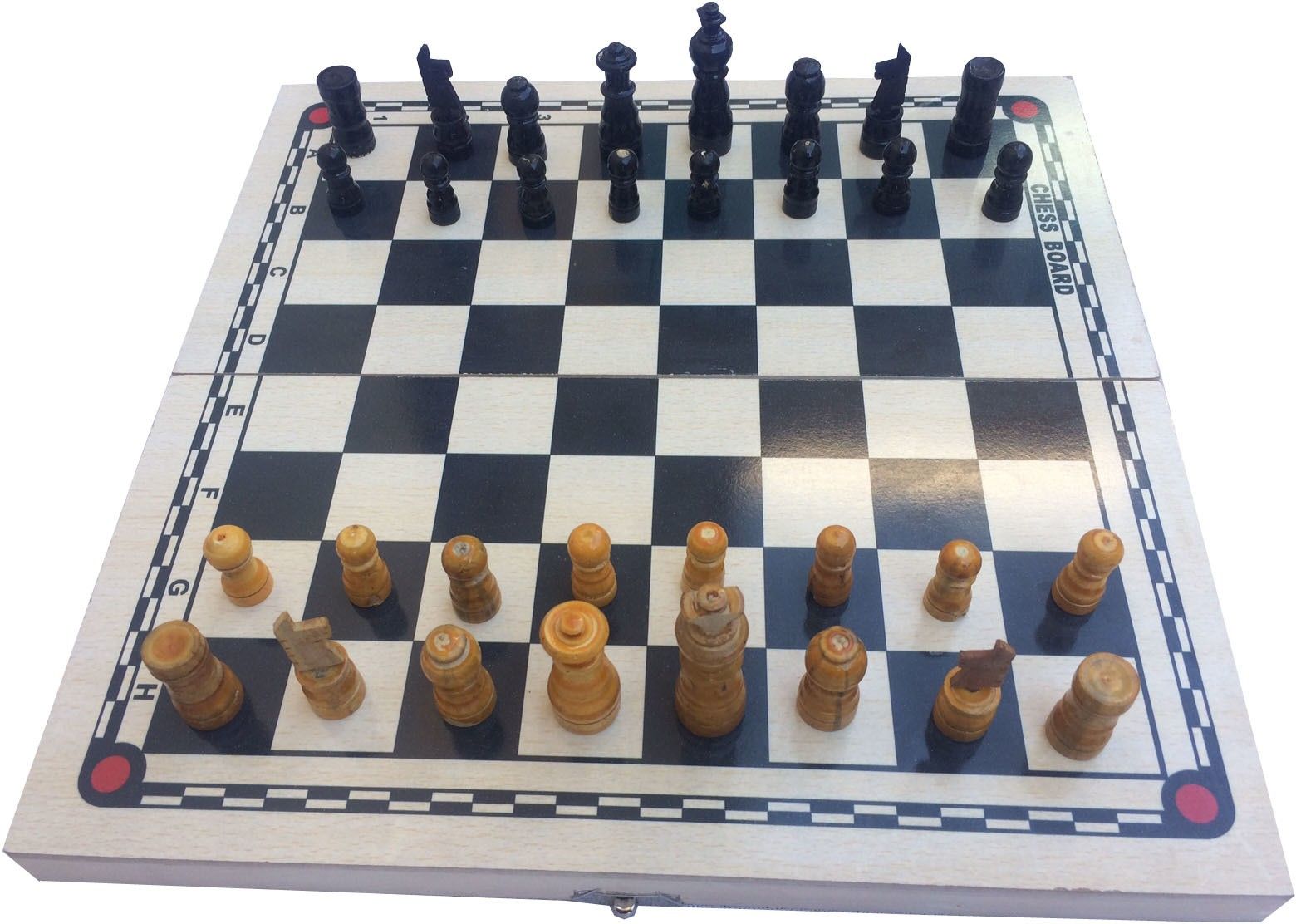 navex WOODEN CHESS BOARD WITH COINS A1 QUALITY 37 cm Chess Board-picture-0