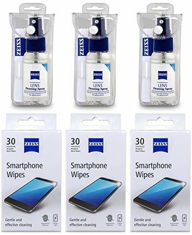 ZEISS Lens Cleaner & Pre-Moistened SmartPhone Germ Free Cleaning Wipes for Spectacles Glasses Camera Laptops Cellphones With MicroFiber Cloth-30ml(90-Wipes / 3-Bottle-30ml) Lens Cleaner-image-49