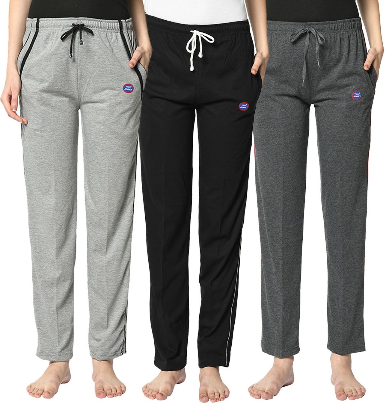 Pack of 3 Women Solid Multicolor Track Pants-image-27