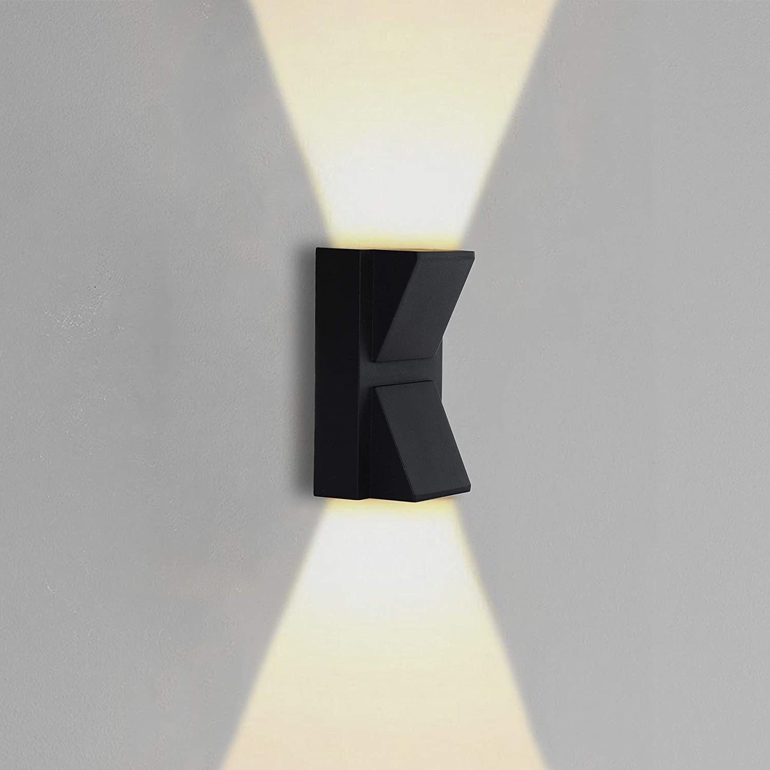 aadi LED Outdoor Warm White Up Down LED Wall Light, K Type Double Head, IP65 Waterproof, Indoor/Outdoor Use, 10W, Less Power Consumption Post Light Outdoor Lamp (Black) Post Light Outdoor Lamp-picture-37
