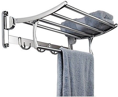 smartslide High Grade Stainless Steel Folding 18 inch Towel Rack For Bathroom Silver Towel Holder-picture-24