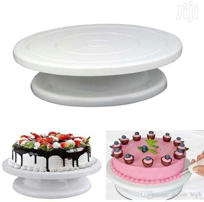 amazee ™ Revolving Cake Decorating Turntable 360° Round Easy Rotate Cake Stand for Sugar craft, Rotating Platform for Cake Baking, 28 cm,-(CTT-212) Plastic Cake Server image 1