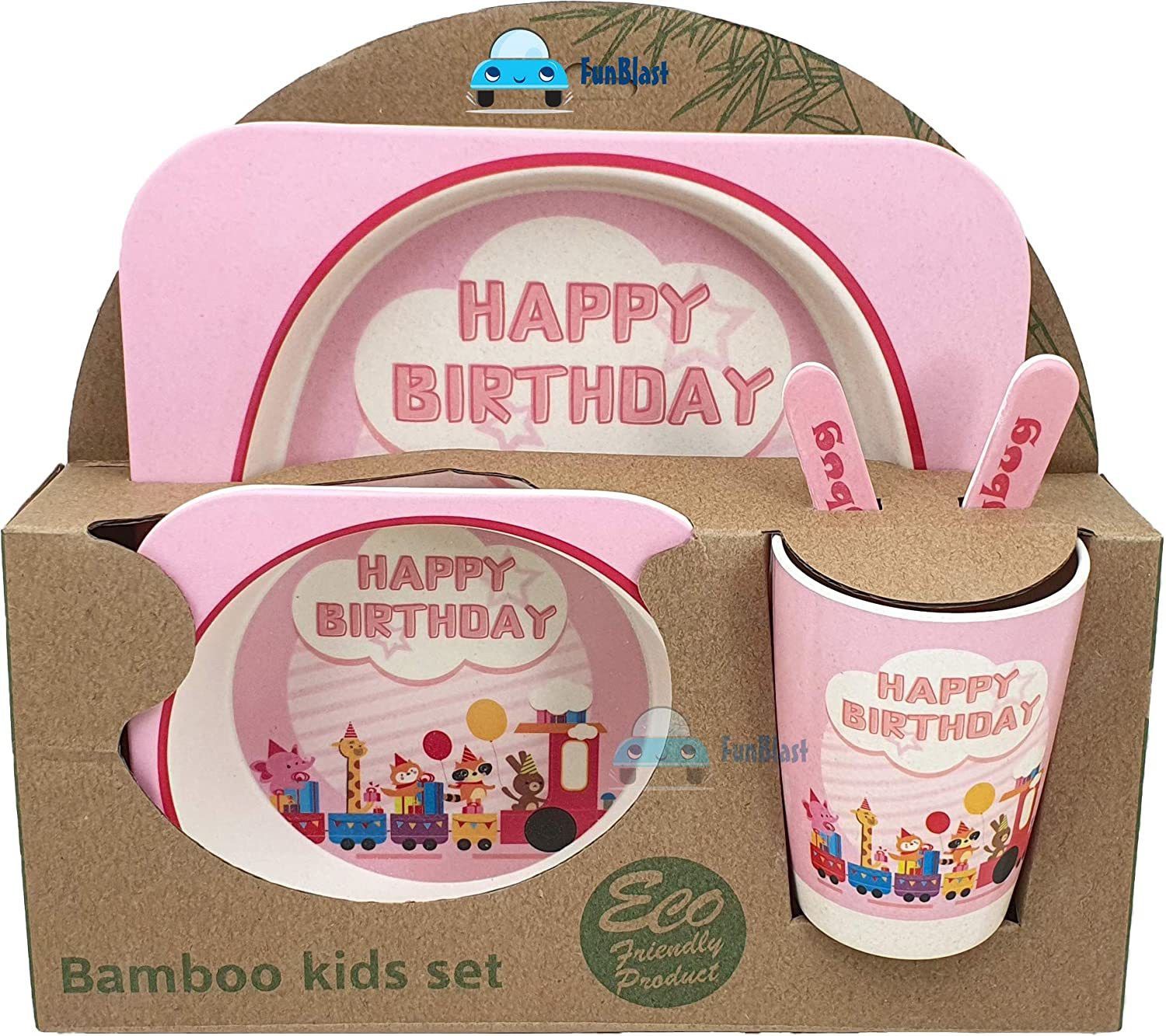 funblast Eco Friendly Bamboo Fibre Kids Feeding Set of 5 pieces - Bamboo-picture-22