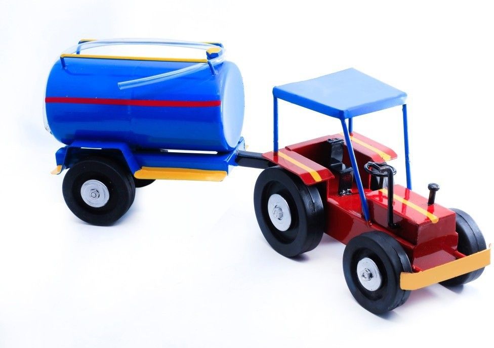 yogi selling etal tractor with designable and colorful Tanker (Blue), Unbreakable Large and Long lasting Toy cum Show piece (Blue, Pack of: 1)-picture-33
