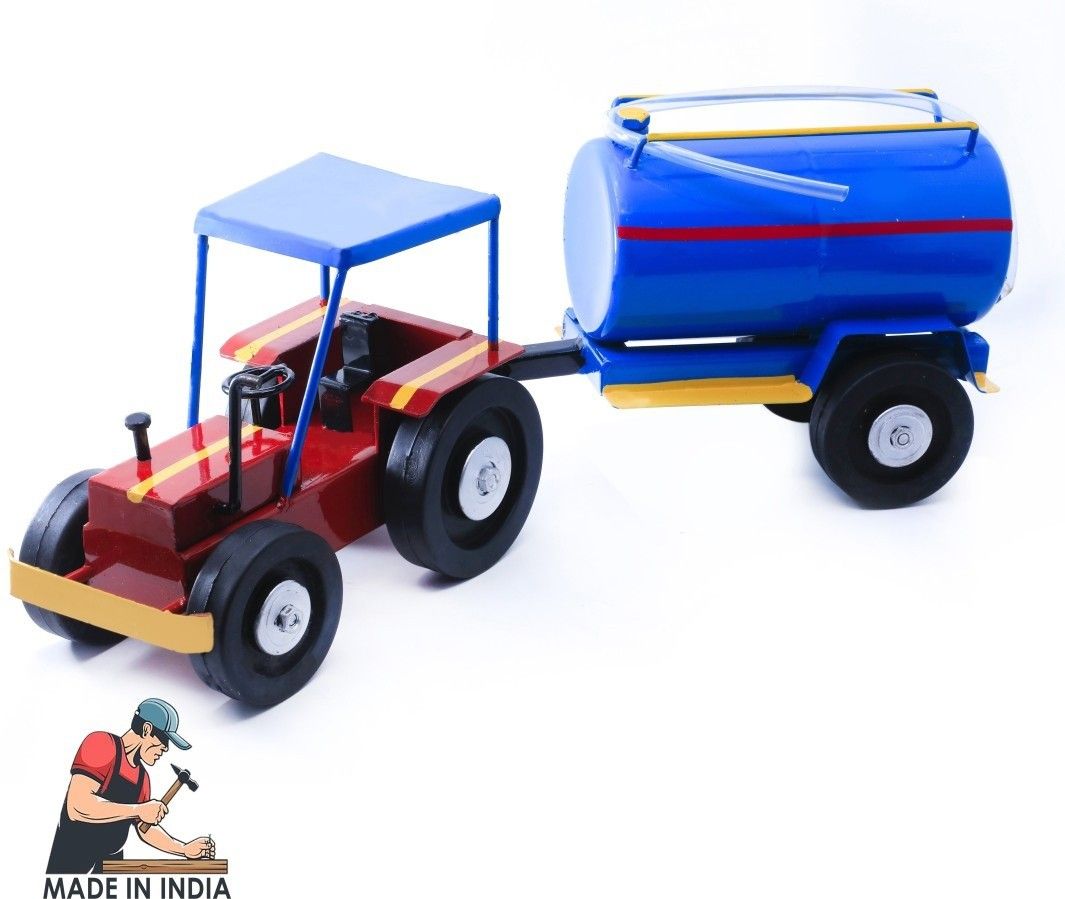 Metal tractor with designable and colorful Tanker (Blue & green), Unbreakable Large and Long lasting Toy cum Show piece (green & Blue, Pack of: 1)-image-40