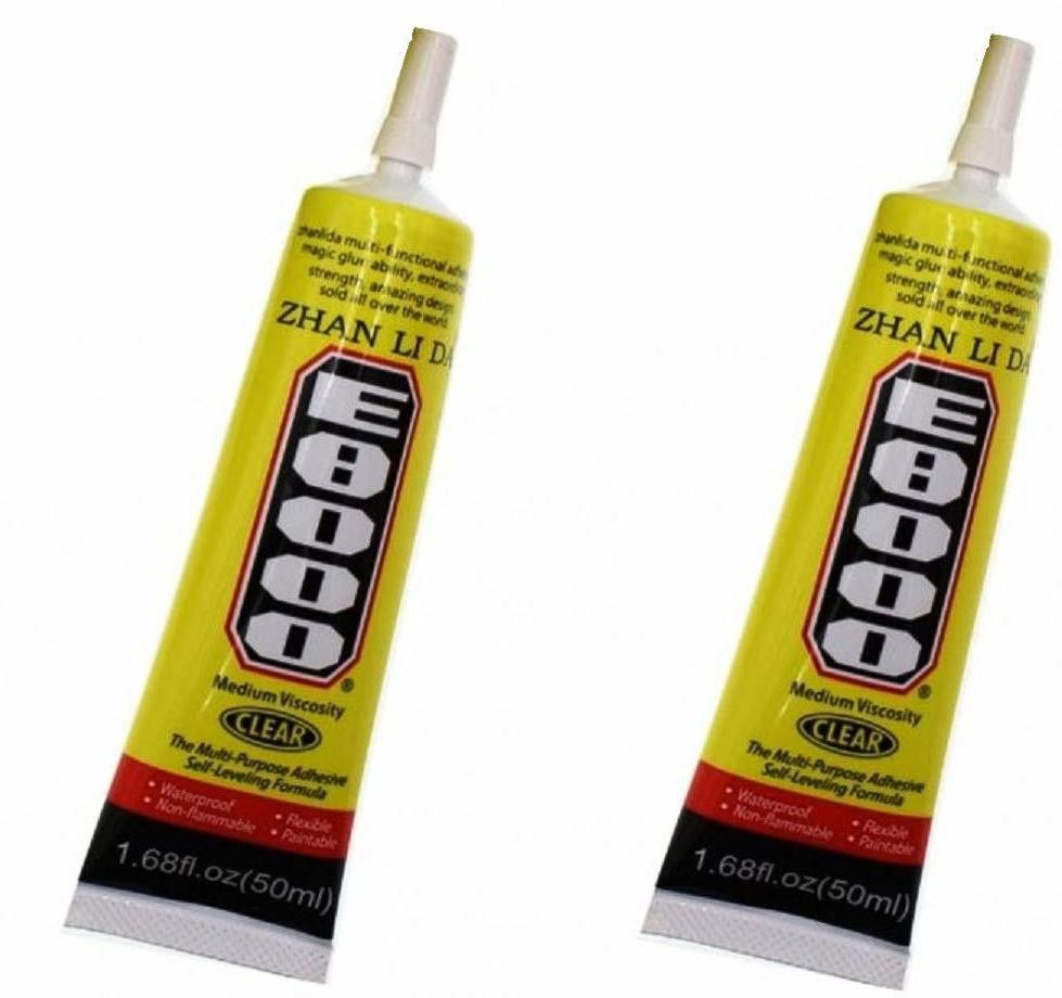 E8000 multi-purpose Transparent adhesive glue Adhesive (50 ml), Pack of 2. Glue