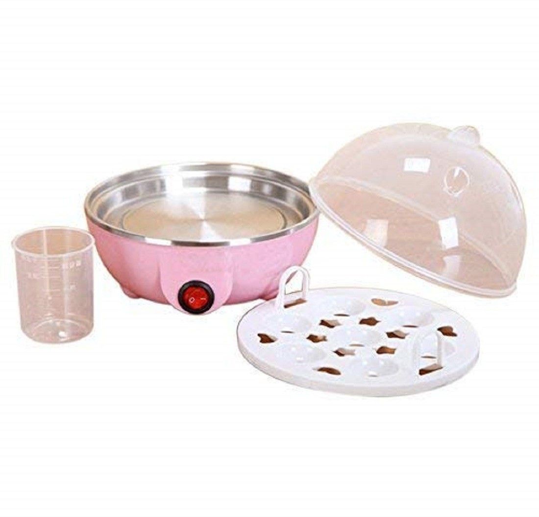 Solid Eggs Device Multifunction Poach Boil Electric Egg Cooker Boiler Steamer Automatic Safe Power-Off Cooking Kitchen Tools eggcooker02pink Egg Cooker-image-43
