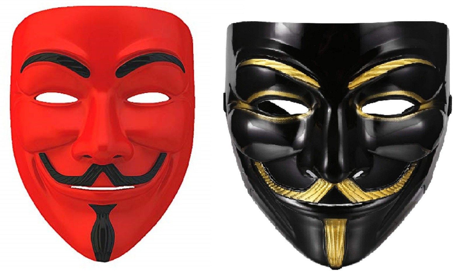 rangbaaz enterprises V for Vendetta Comic Face Anonymous (Red,Black) Gift Set Party Mask (Red,Black Pack of 2) Party Mask-picture-11