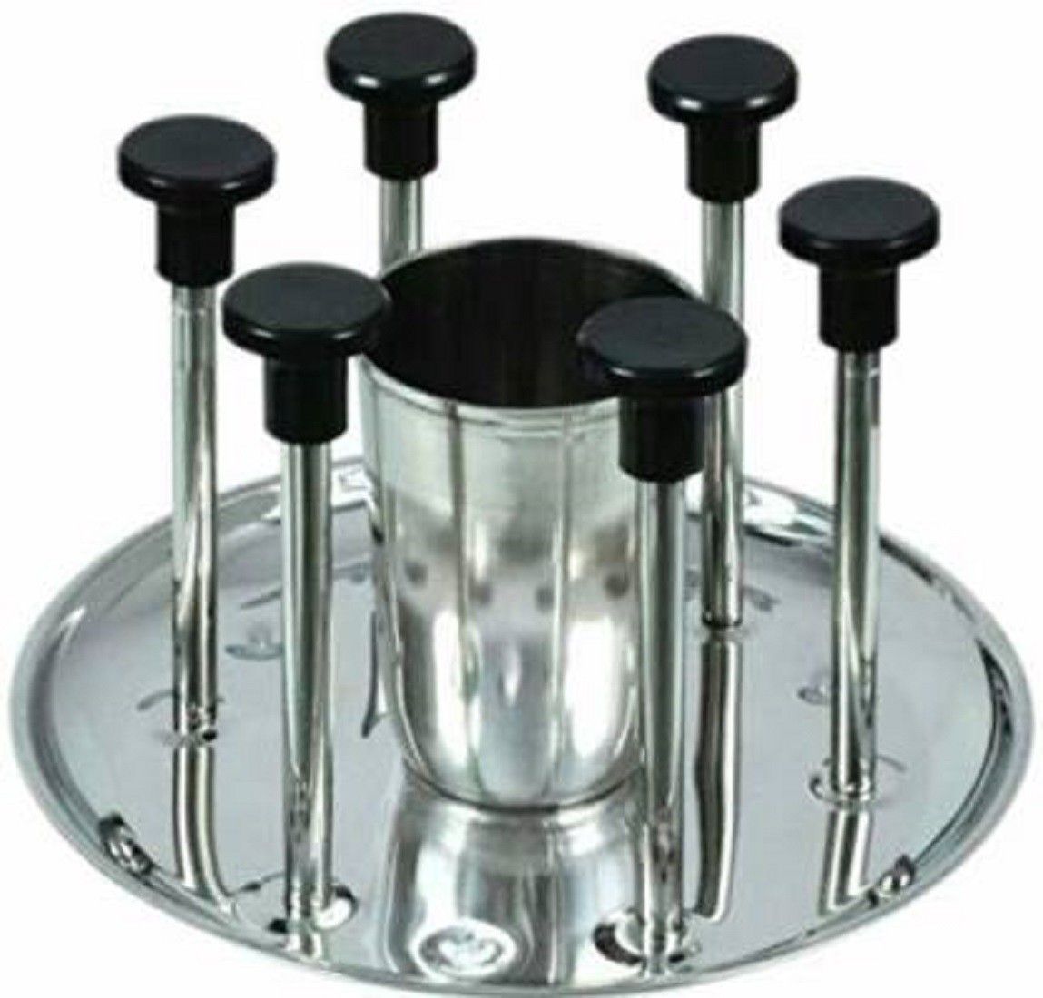 bekner BKN-06 Stainless Steel Glass & Spoon-Cutlery Stand Stainless Steel, Plastic Glass Holder-picture-2
